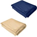 HH8080B Raleigh Recycled Ribbed Flannel Blanket With Embroidered Custom Imprint